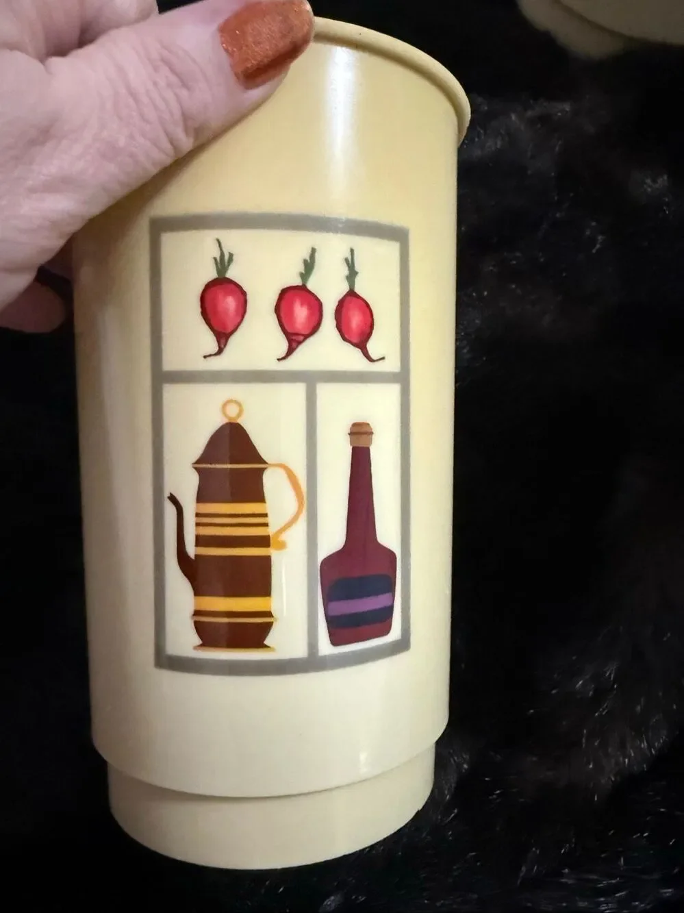 vintage canister set,plastic canister set beige kitchen art Nesting cottagecore